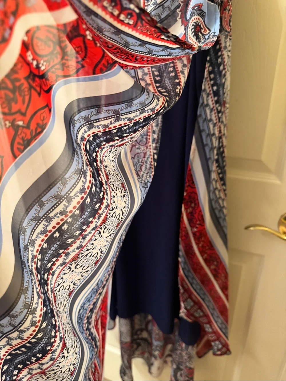 Avenue Navy, Light Blue & Red Paisley Tank Top - Picture 4 of 8